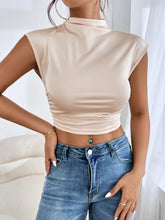 Mock Neck Ruched Tank Top